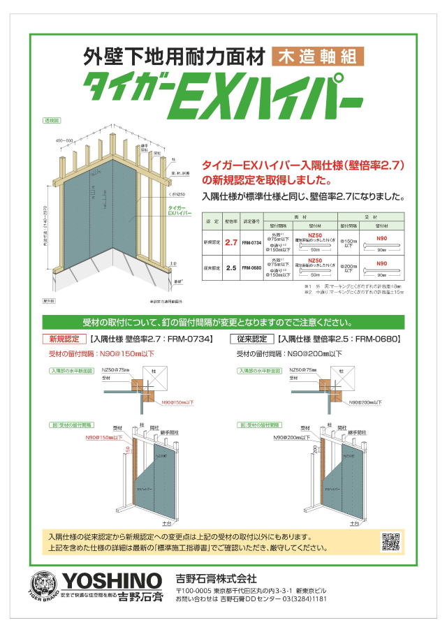 外壁用耐力面材　EXハイパー